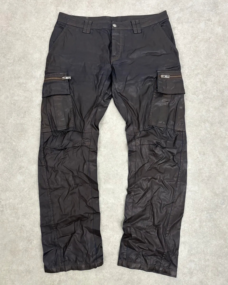 2000s Kenzo Dark Navy Waxed Cargo Pants iLuEdjW 0