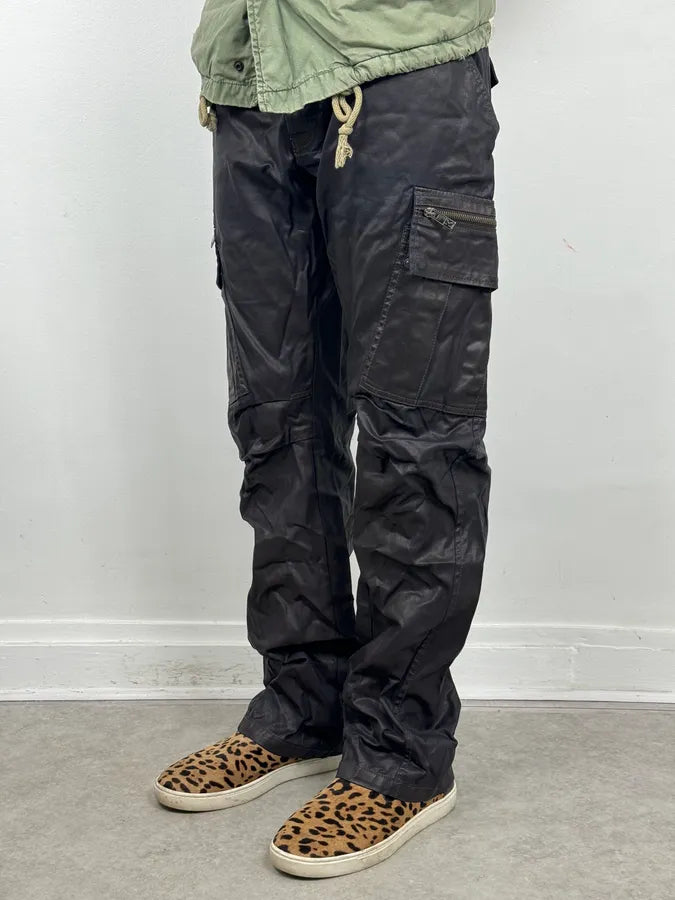 2000s Kenzo Dark Navy Waxed Cargo Pants iLuEdjW 2