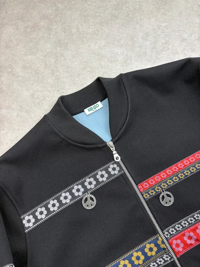 Kenzo Peace Black Zip-up Bomber Jacket LjsqFWB 4