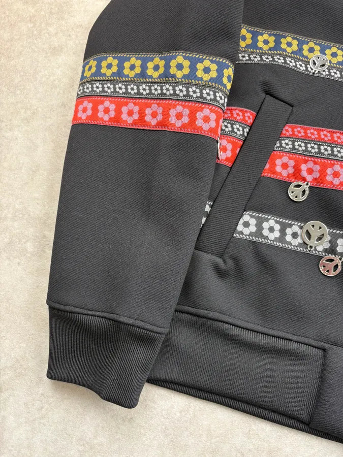 Kenzo Peace Black Zip-up Bomber Jacket LjsqFWB 7