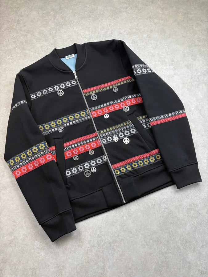 Kenzo Peace Black Zip-up Bomber Jacket LjsqFWB 3