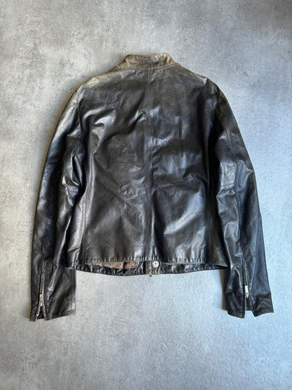 AW2019 Giorgio Armani Faded Samurai Leather Jacket (M) - 2