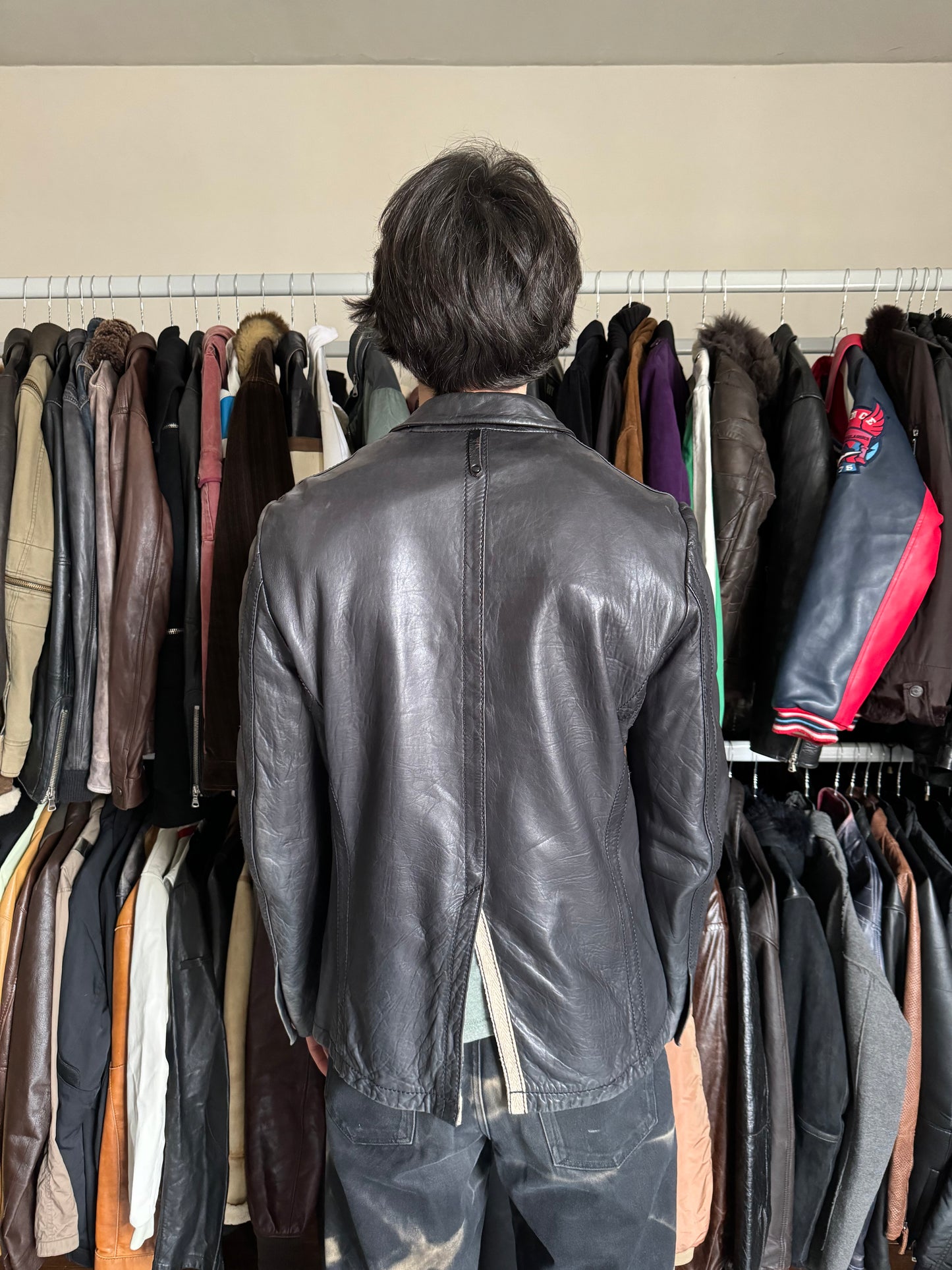 Isaac Sellam Experience Brutalist Black Leather Jacket (L) - 4