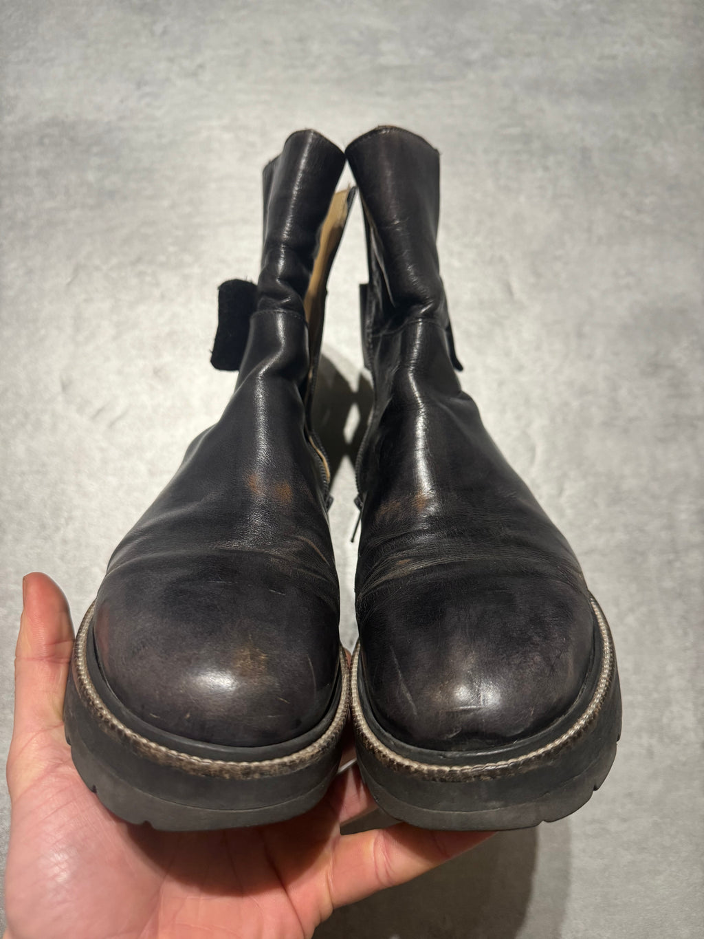 Maison Margiela Eroded Leather Strap Boots (41) - 2