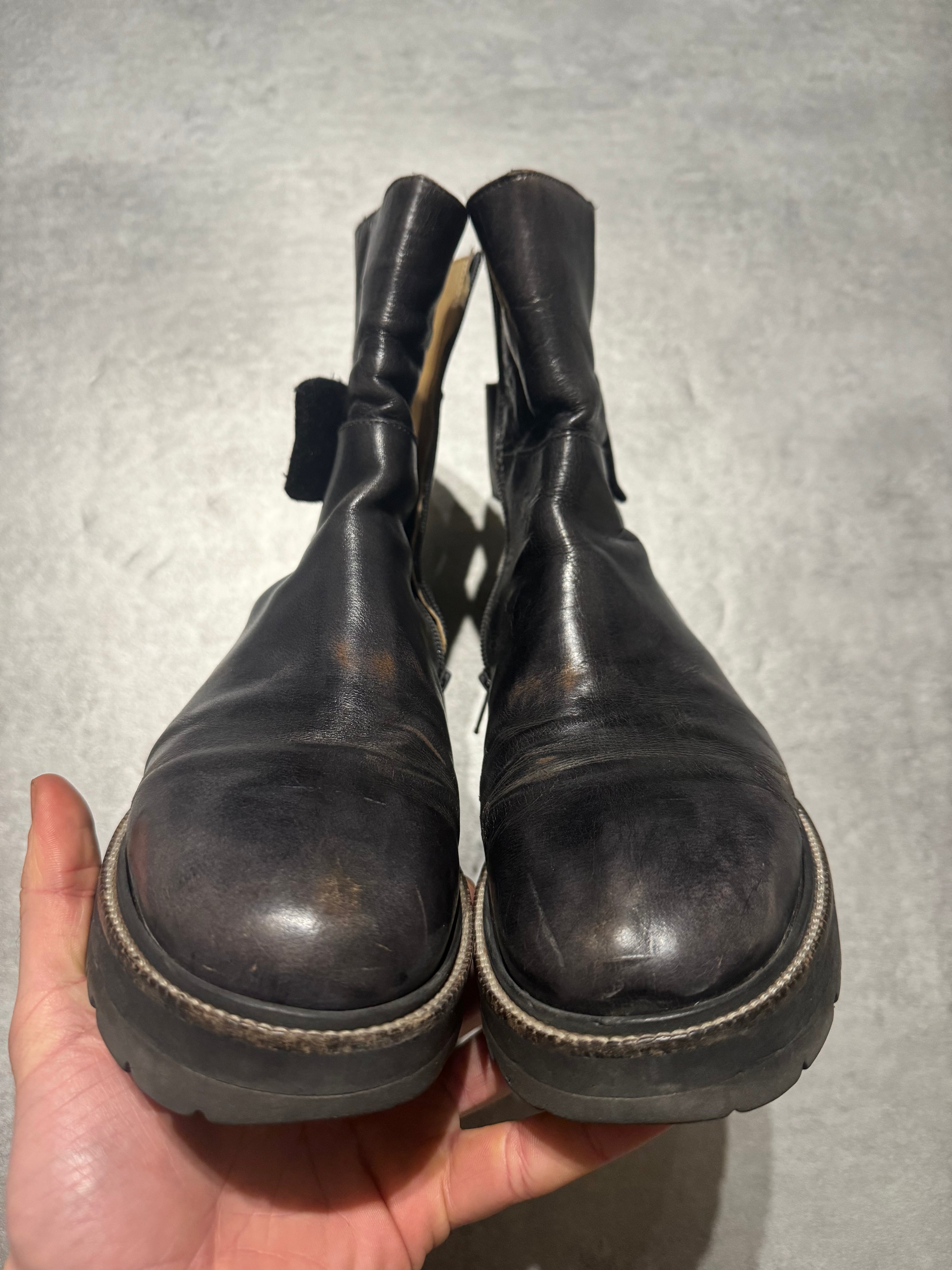Maison Margiela Eroded Leather Strap Boots (41) - 2
