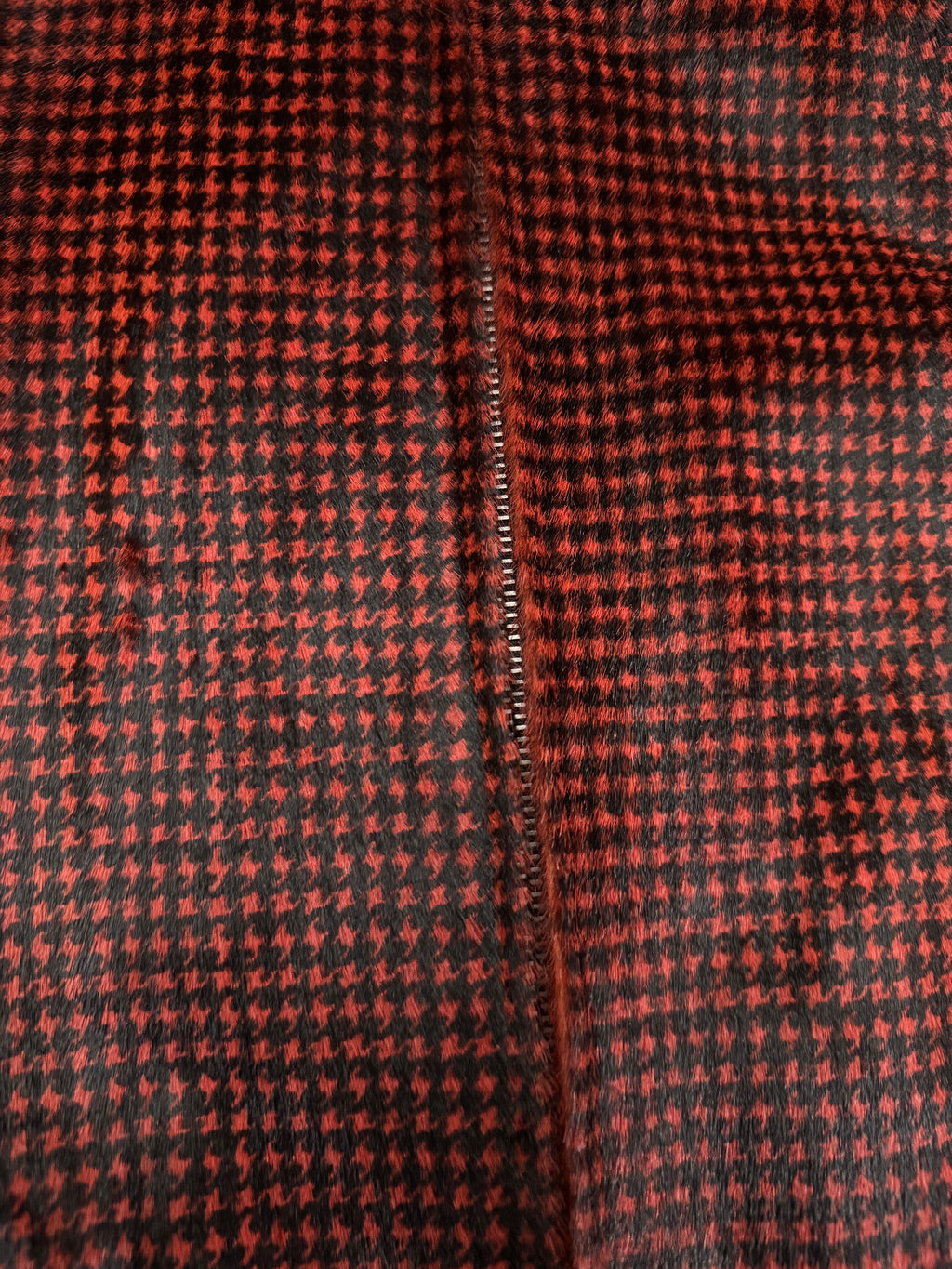 FW2013 Emporio Armani Goat Fur Black & Red Hooded Avant-Garde