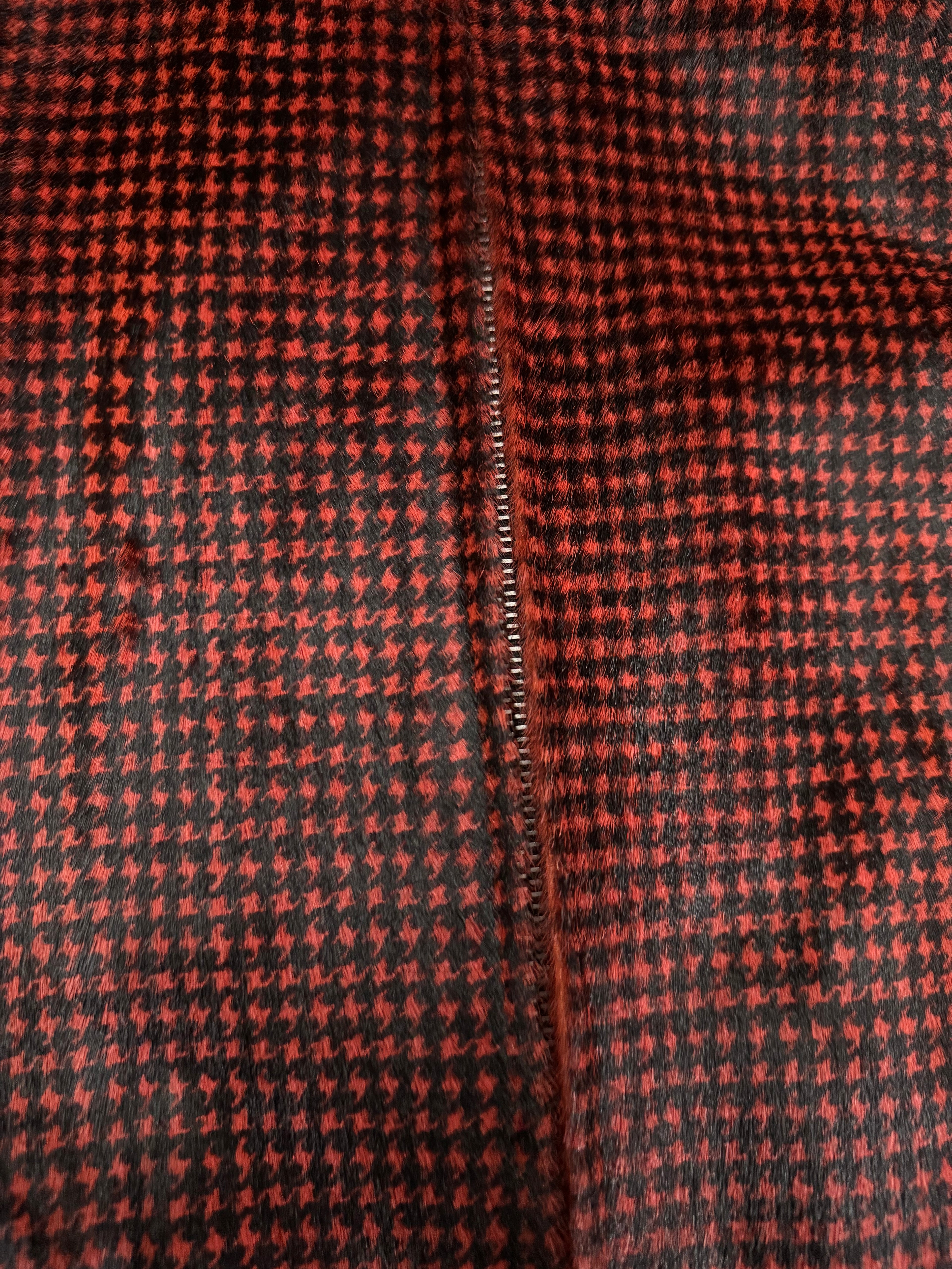 FW2013 Emporio Armani Goat Fur Black & Red Hooded Avant-Garde