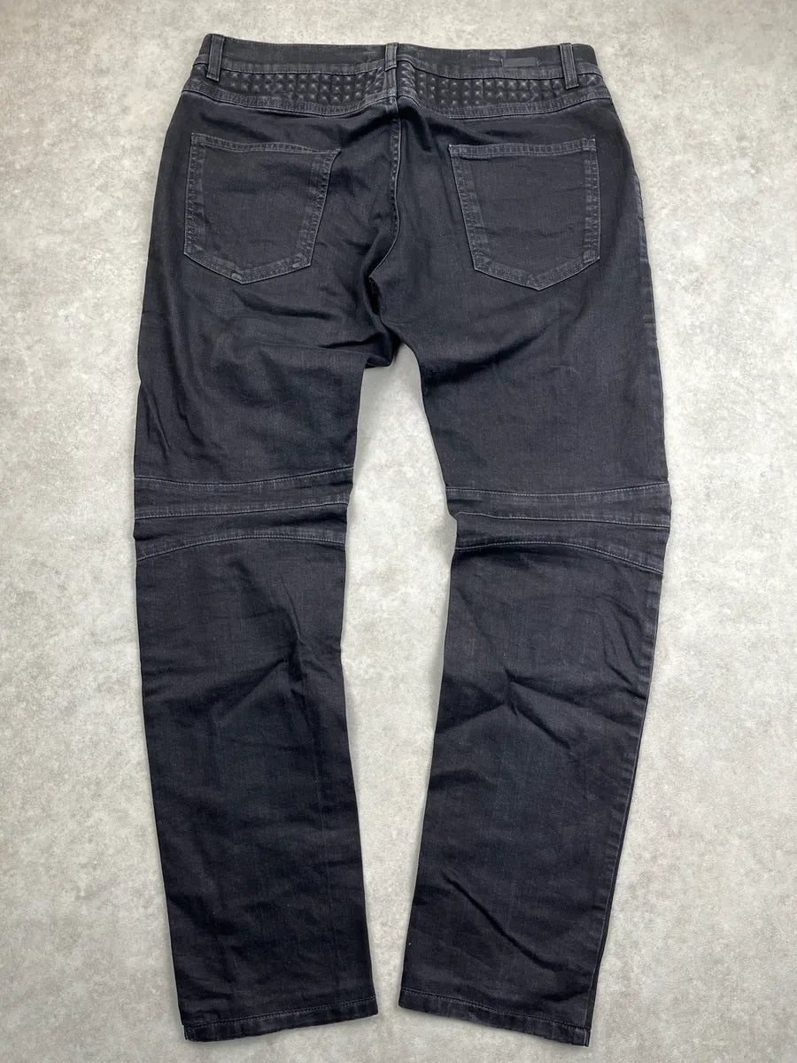 2010s Pierre Balmain Black Denim Moto Panel Jeans knbWCBHM 4