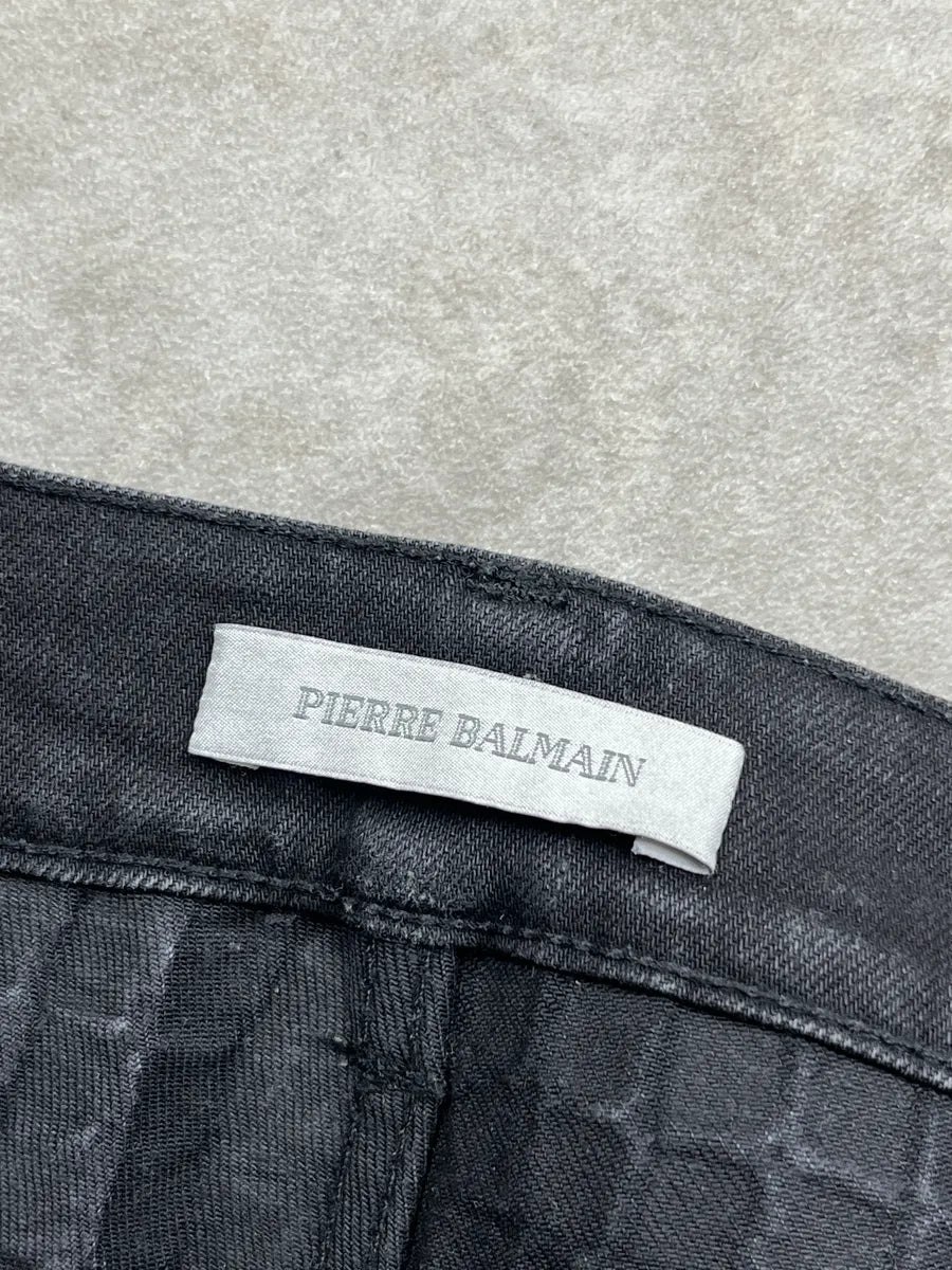 2010s Pierre Balmain Black Denim Moto Panel Jeans knbWCBHM 11