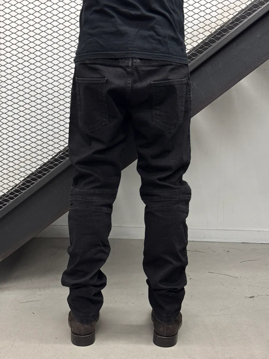 2010s Pierre Balmain Black Denim Moto Panel Jeans knbWCBHM 3