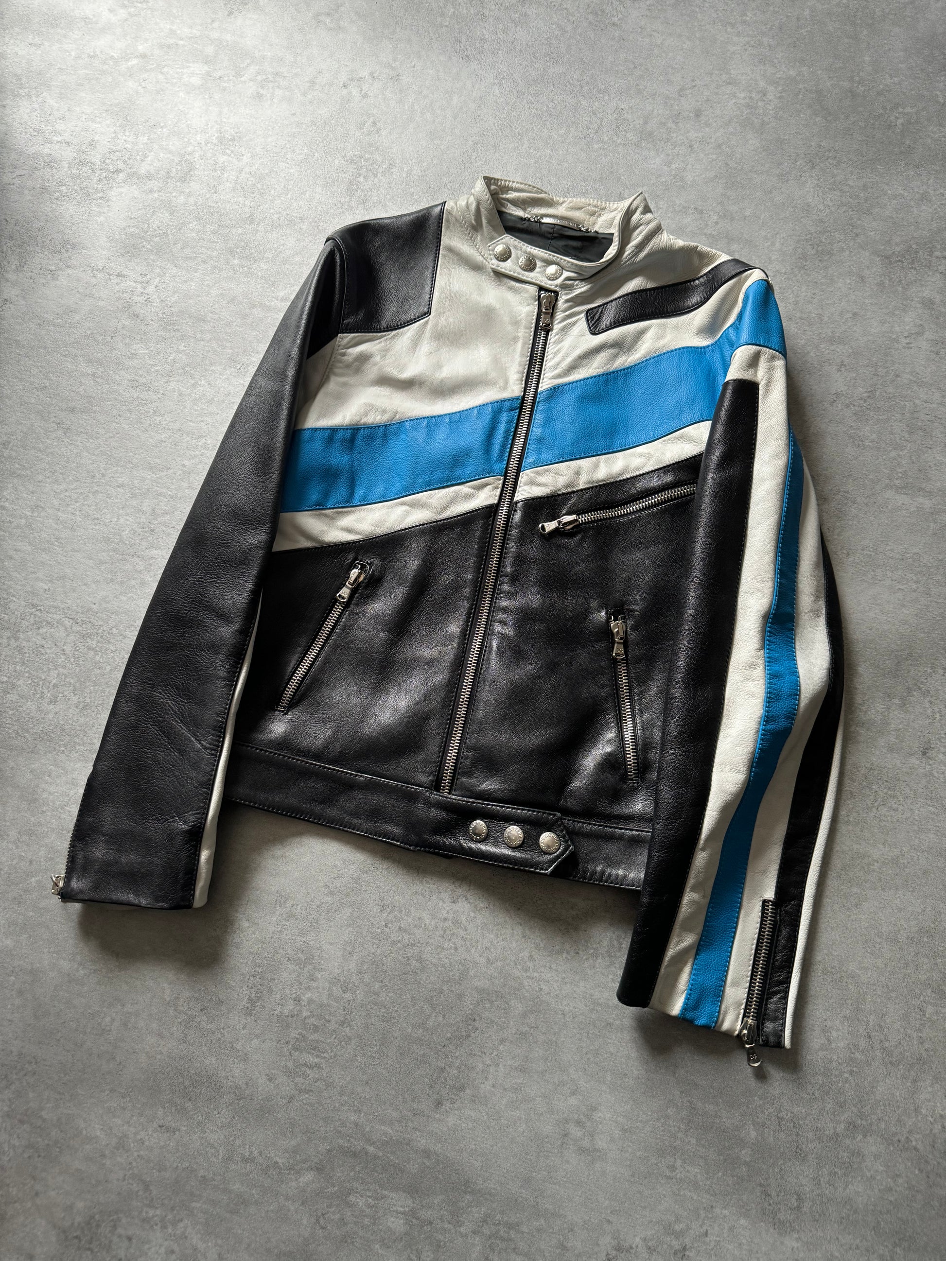 SS2001 Dolce & Gabbana Mythic Runway Biker Leather Jacket (M) - 14