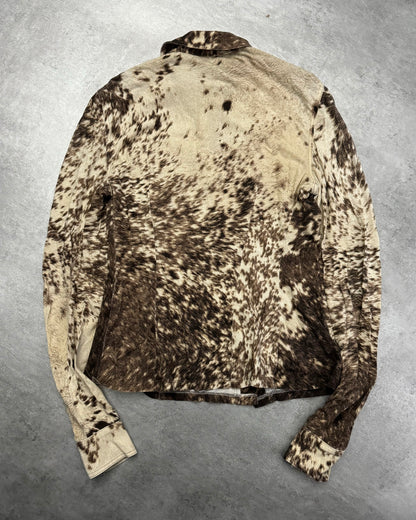 FW1999 Roberto Cavalli Fury Brown Cowprint Movement Shirt (XS/S) - 2