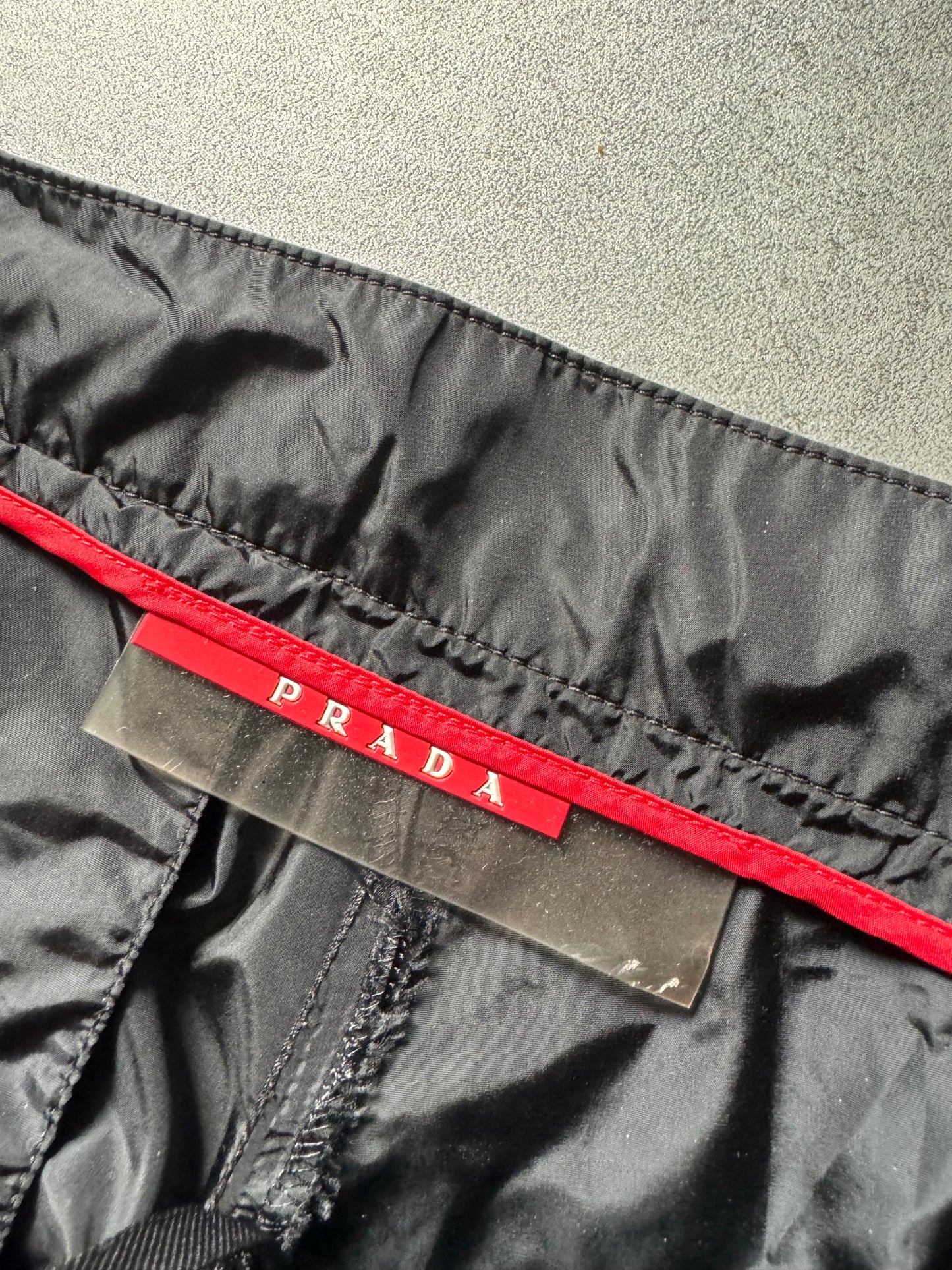 AW2005 Prada Linea Rossa Nylon Black Soft Pants (M) - 9