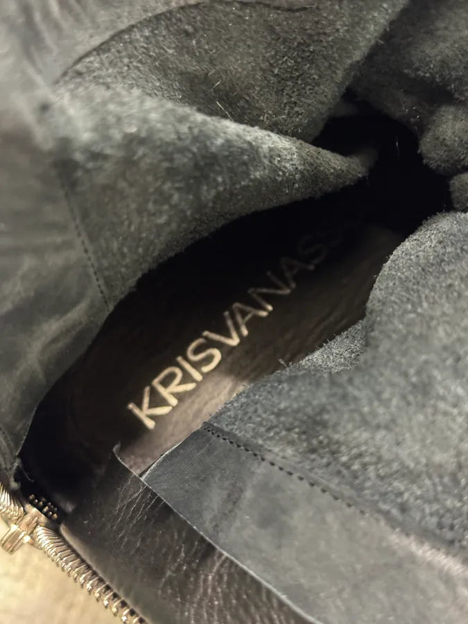 Kris Van Assche Backzip Laced Black Leather High Sneakers ytZVAmK 4