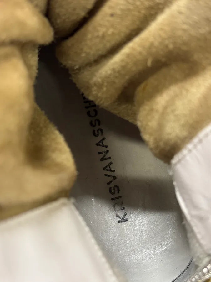 Kris Van Assche Beige & Yellow Leather Megalaced High Sneakers bpQcQbL 10