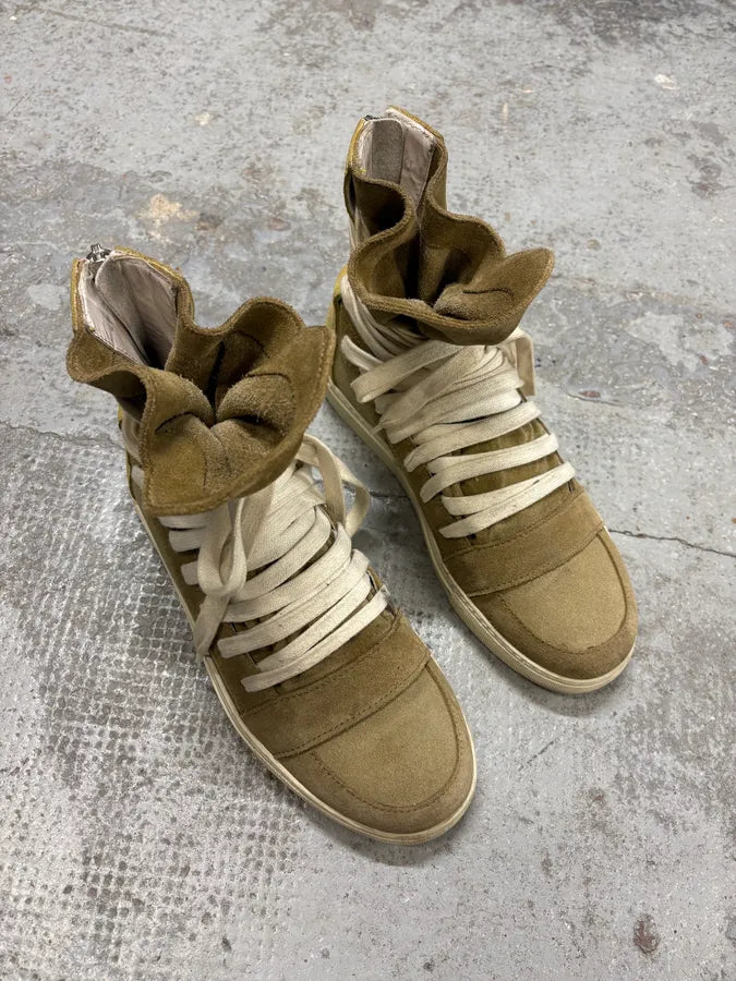 Kris Van Assche Beige & Yellow Leather Megalaced High Sneakers bpQcQbL 3