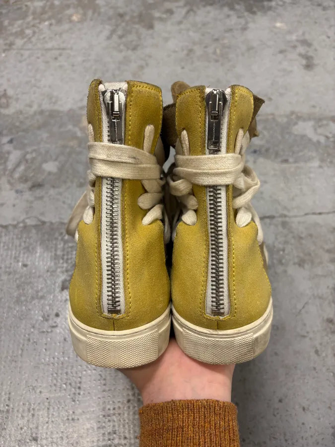 Kris Van Assche Beige & Yellow Leather Megalaced High Sneakers bpQcQbL 6