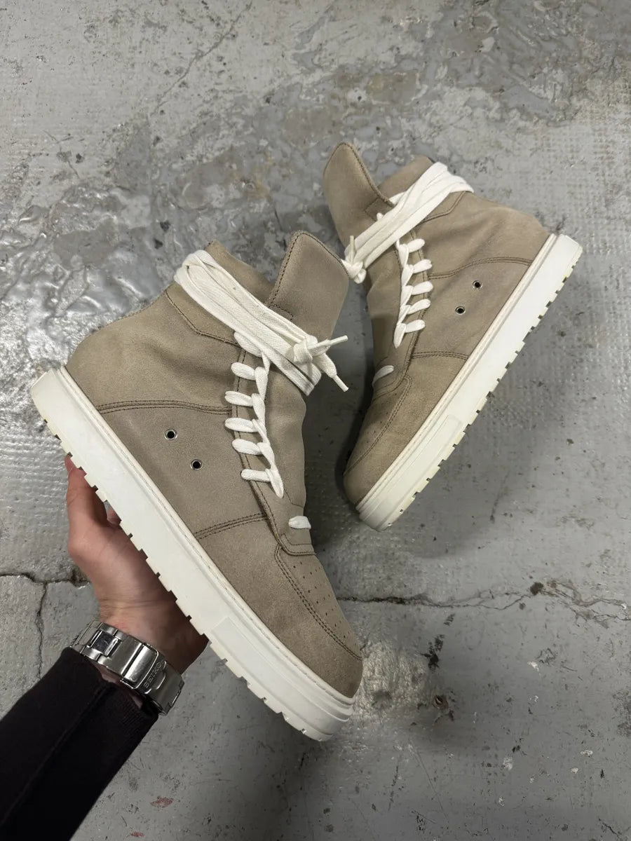 Kris Van Assche Beige Suede Leather Laced High Sneakers (43eu/us9.5) OaNbbms 0