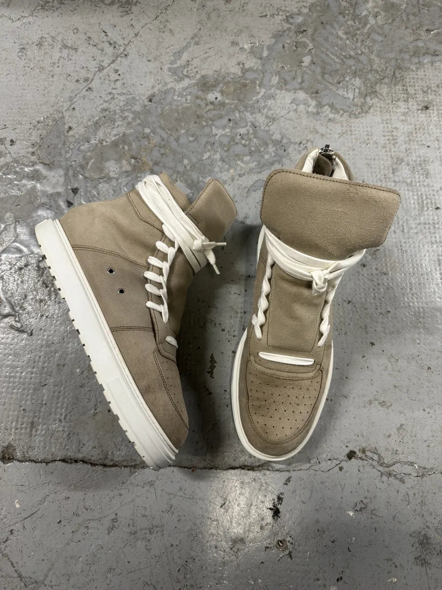 Kris Van Assche Beige Suede Leather Laced High Sneakers (43eu/us9.5) OaNbbms 1