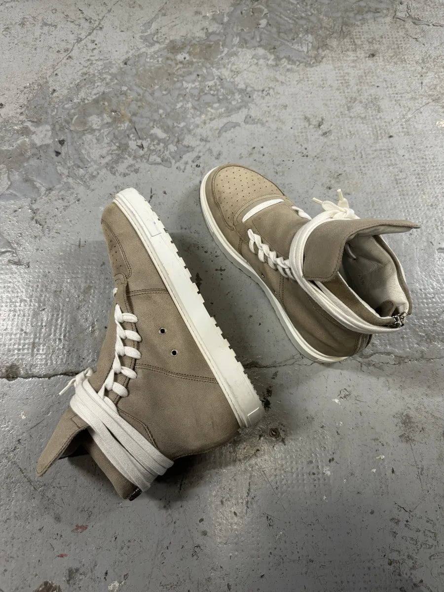 Kris Van Assche Beige Suede Leather Laced High Sneakers (43eu/us9.5) OaNbbms 6
