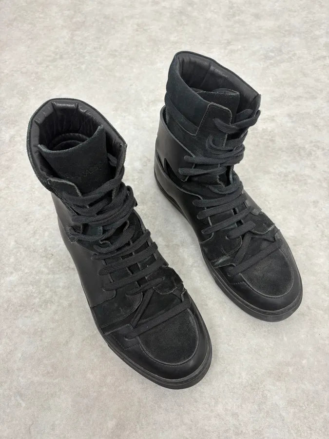 Kris Van Assche Black High Leather Magalaced Sneakers PBcxYrR 3