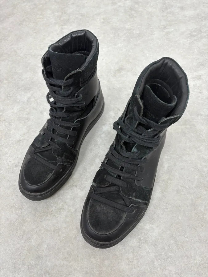 Kris Van Assche Black High Leather Magalaced Sneakers PBcxYrR 2