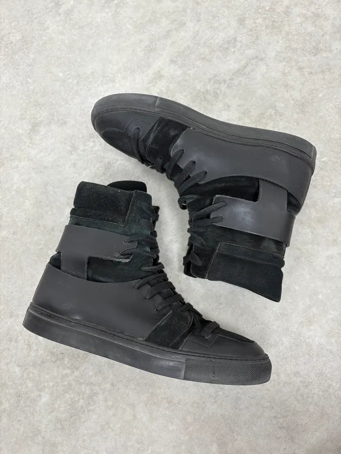 Kris Van Assche Black High Leather Magalaced Sneakers PBcxYrR 5