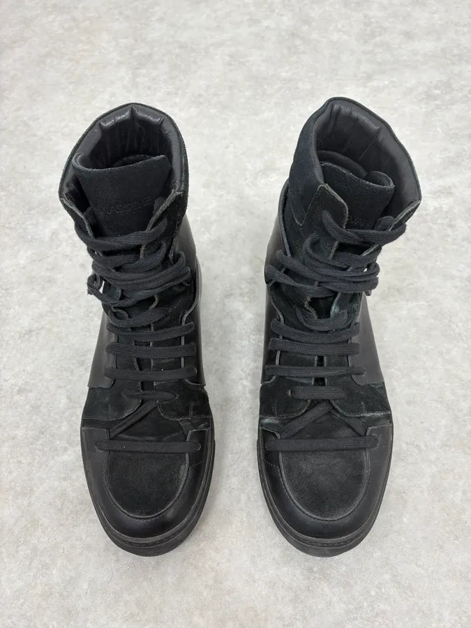 Kris Van Assche Black High Leather Magalaced Sneakers PBcxYrR 1