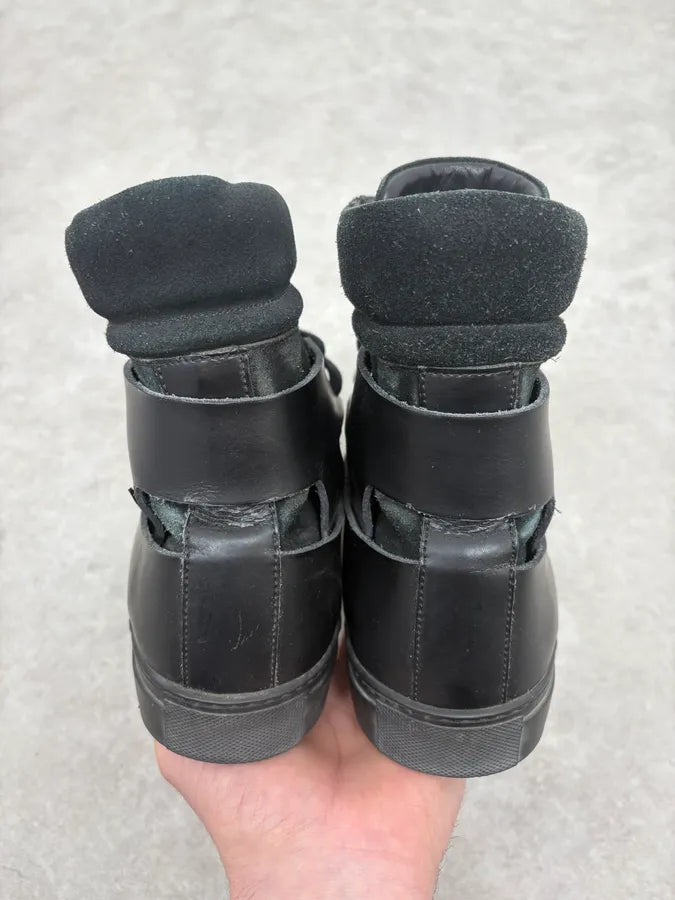 Kris Van Assche Black High Leather Magalaced Sneakers PBcxYrR 6