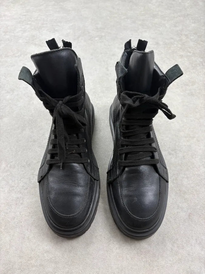 Kris Van Assche Black Leather Back Zip Boots PAQxvld 1