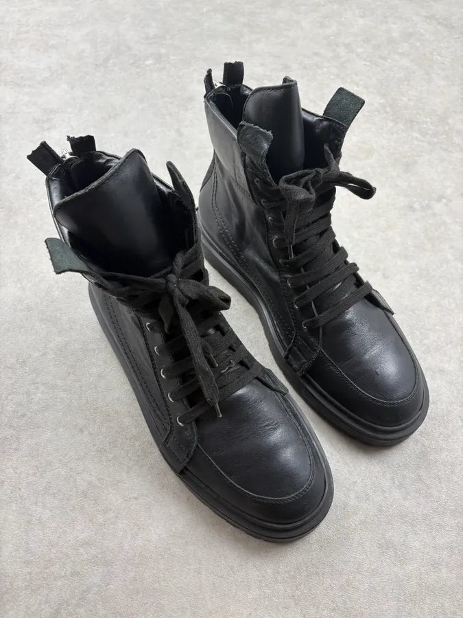Kris Van Assche Black Leather Back Zip Boots PAQxvld 3
