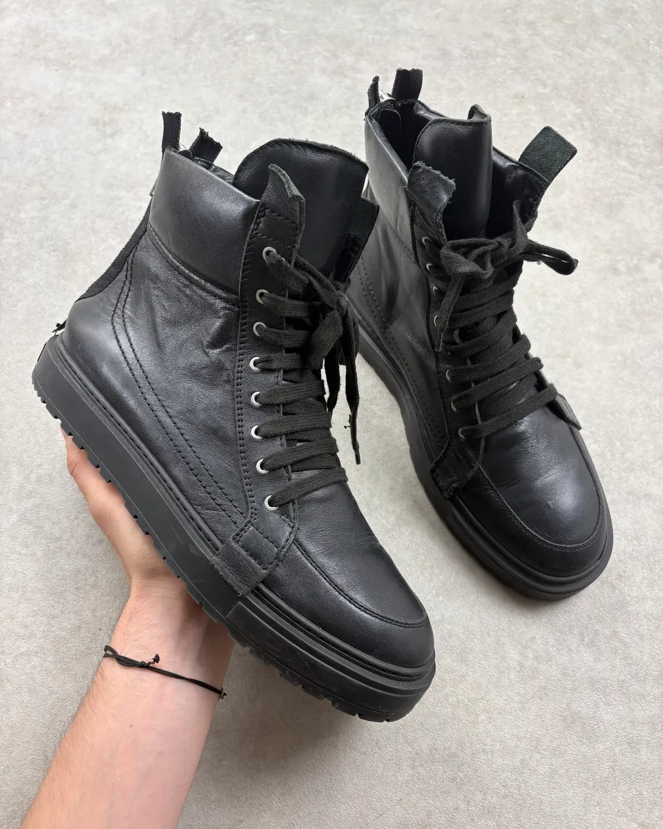 Kris Van Assche Black Leather Back Zip Boots PAQxvld 0