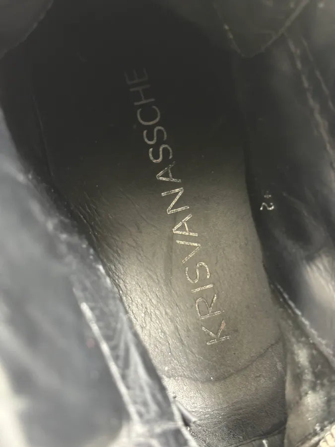 Kris Van Assche Black Leather Back Zip Boots PAQxvld 11