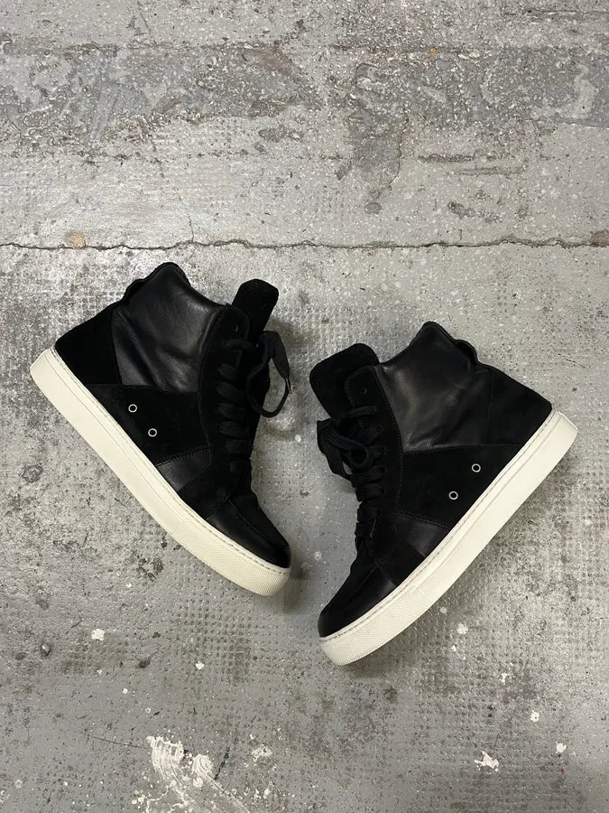 Kris Van Assche Black Leather High Sneakers – Dolce Vita Hub Kris Van Assche Black Leather High Sneakers – Dolce Vita Hub