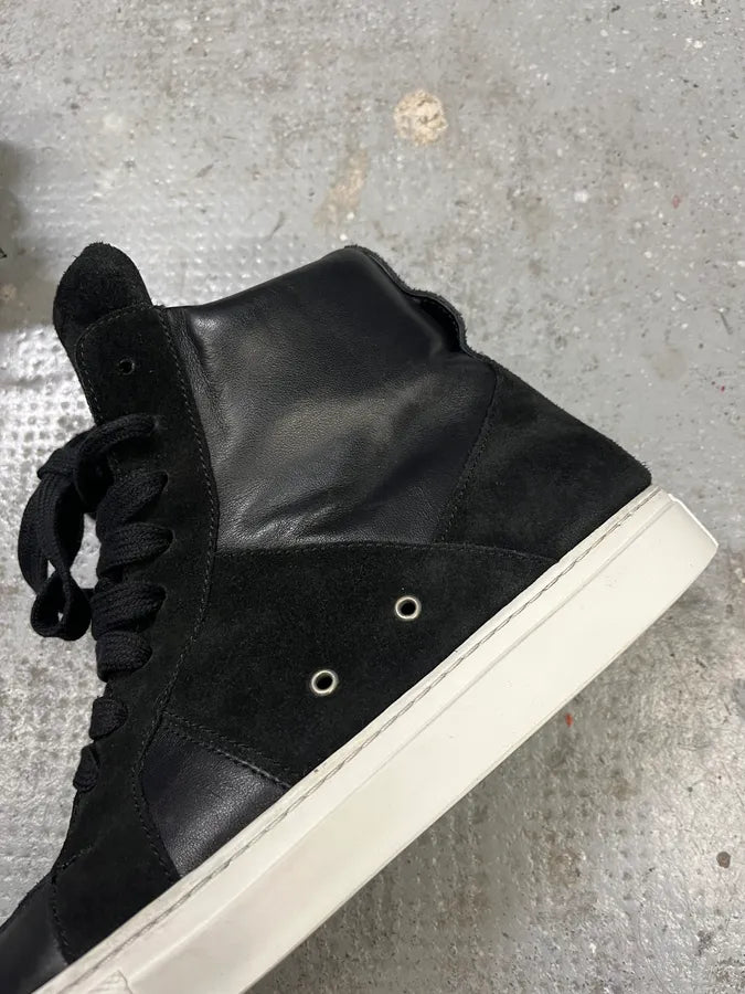 Kris Van Assche Black Leather High Sneakers (41eu/us8) epUxBdo 7