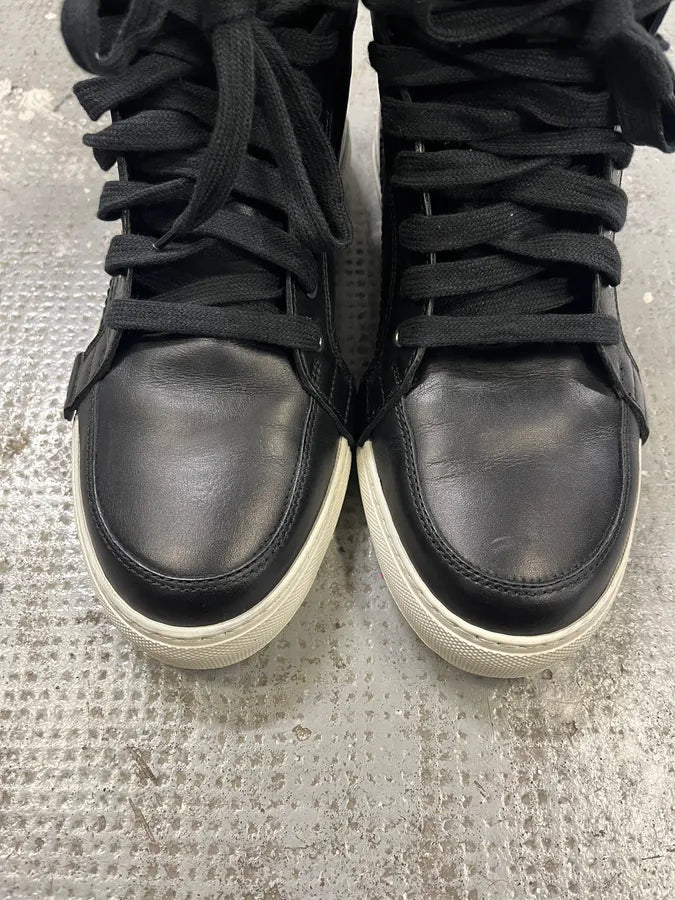 Kris Van Assche Black Leather Laced Backzip High Sneakers – Dolce