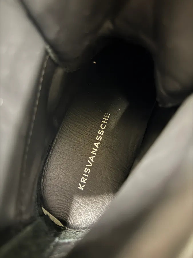 Kris Van Assche Black Leather Laced Backzip Sneakers (42eu/us8.5) jKRMjPC 5