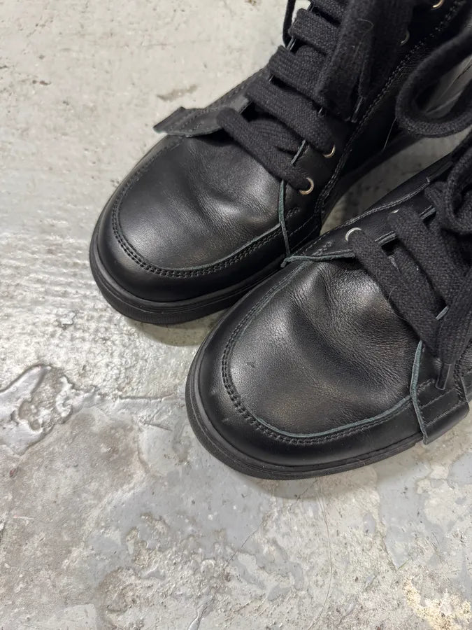 Kris Van Assche Black Leather Laced Backzip Sneakers (42eu/us8.5) jKRMjPC 6