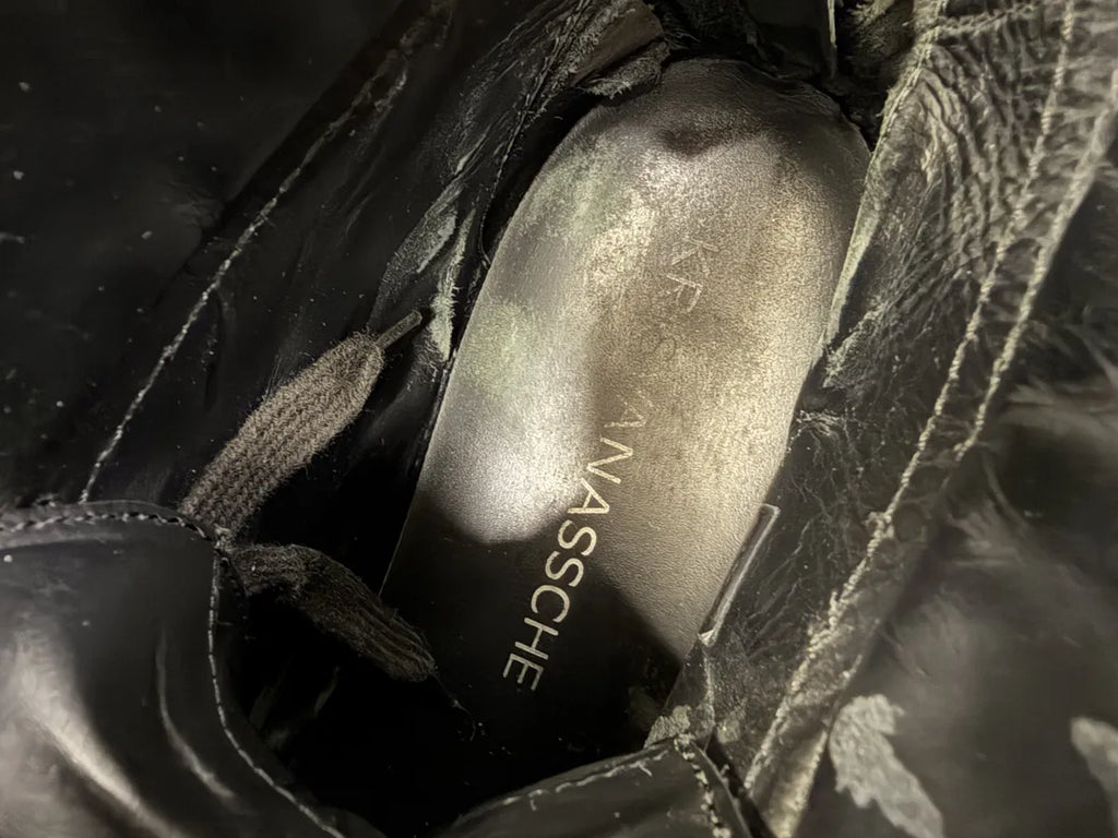 Kris Van Assche Black Leather Laced Backzip Sneakers xYwgGrB 11