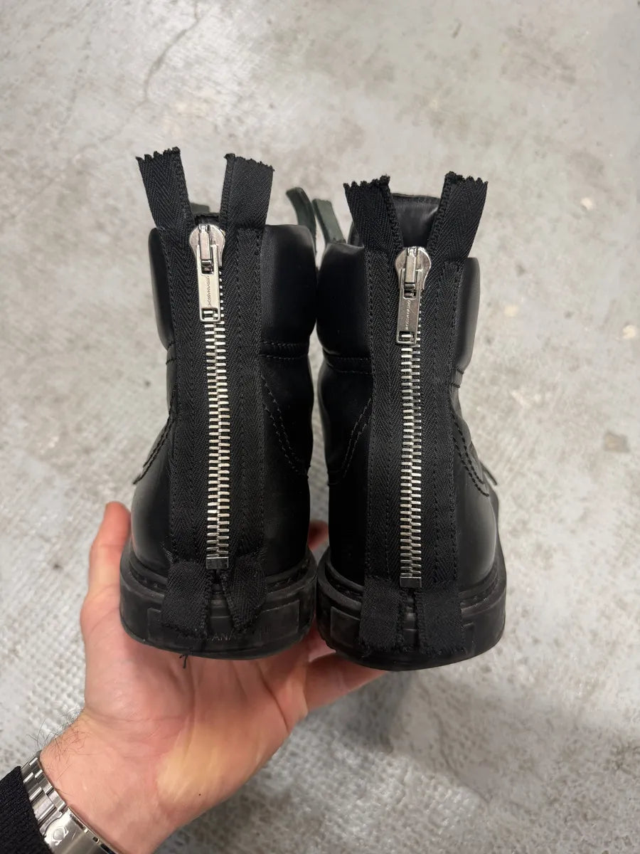 Kris Van Assche Black Leather Laced Backzip Sneakers xYwgGrB 5