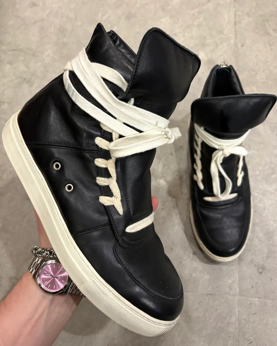 Kris Van Assche Black Leather Laced Eyeled Sneakers mMNRnUC 0