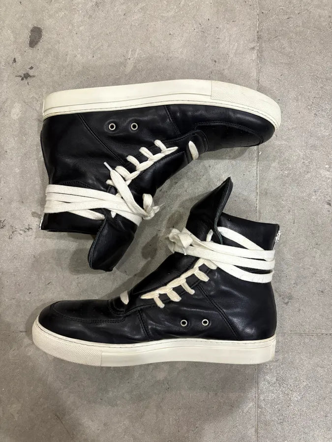 Kris Van Assche Black Leather Laced Eyeled Sneakers mMNRnUC 2