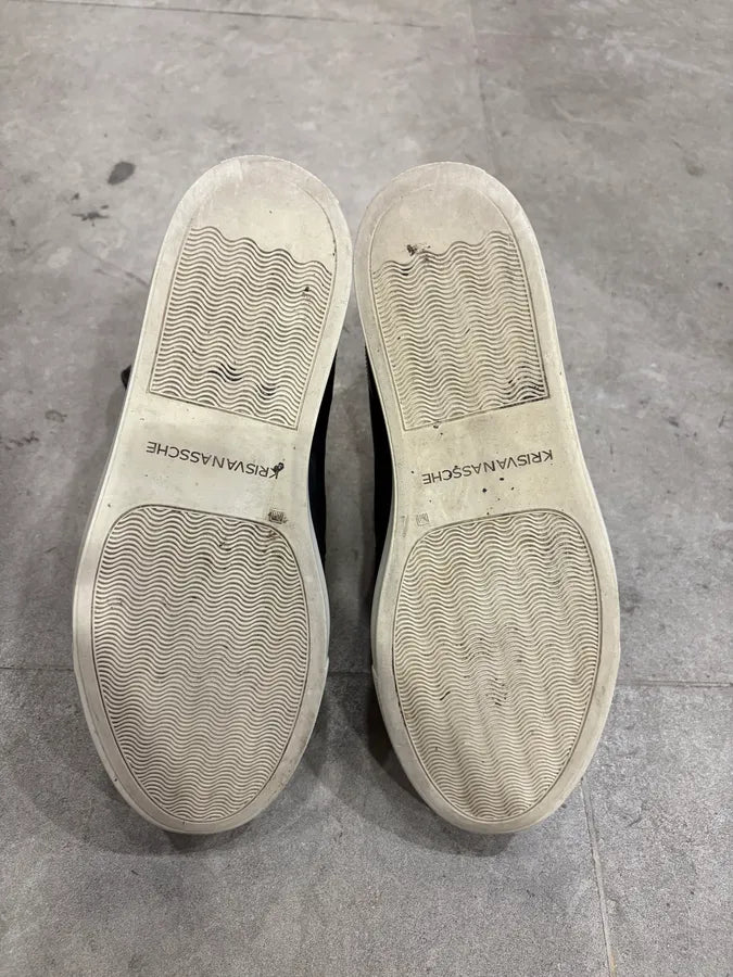 Kris Van Assche Black Leather Laced Eyeled Sneakers mMNRnUC 6