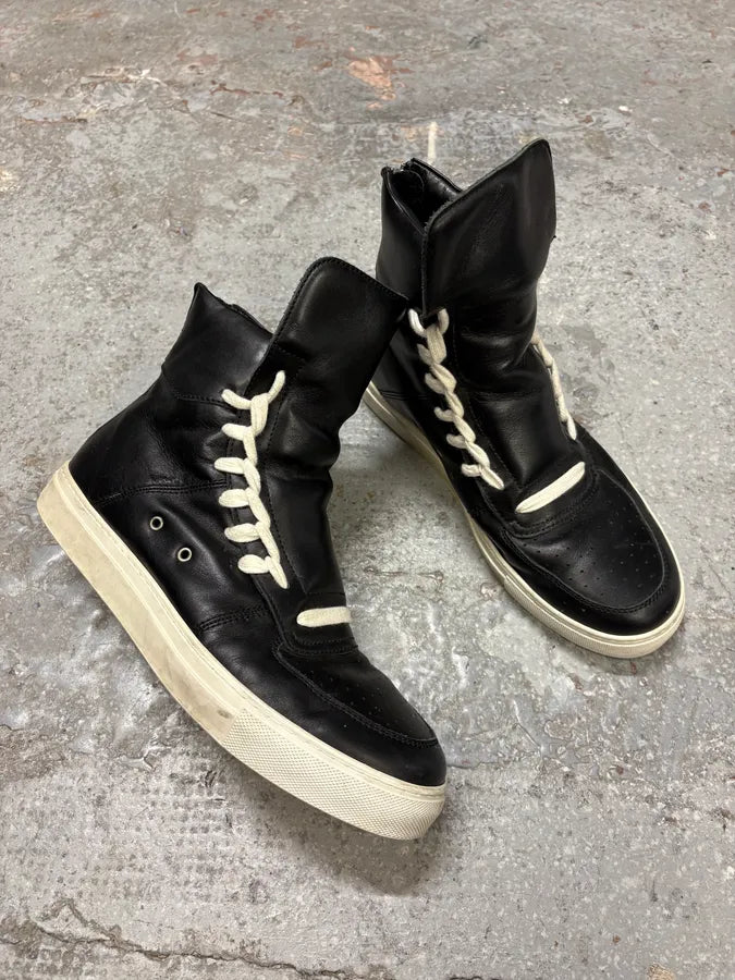 Kris Van Assche Black Leather Laced Sneakers (42eu/us8.5) DLIDyvX 4