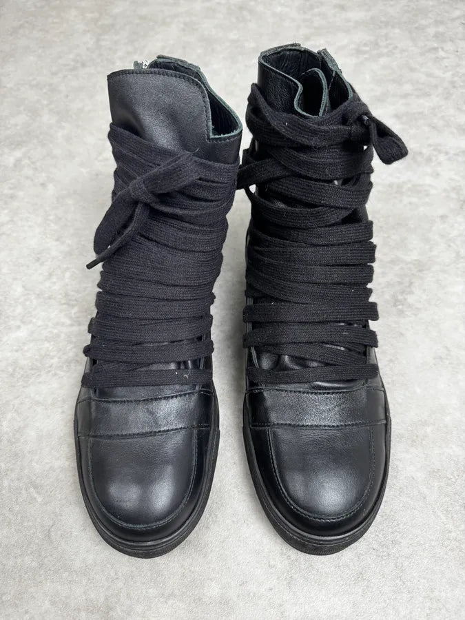 Kris Van Assche Black Megalaced High Leather Sneakers sYHTnjw 3