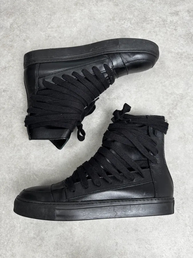 Kris Van Assche Black Megalaced High Leather Sneakers sYHTnjw 1