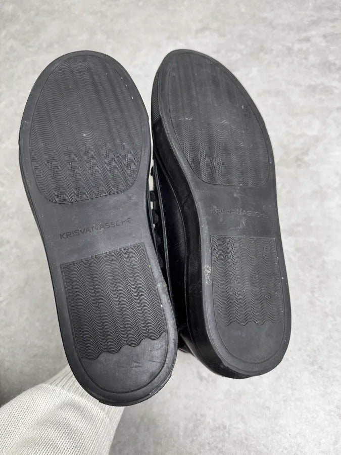 Kris Van Assche Black Megalaced High Leather Sneakers sYHTnjw 5
