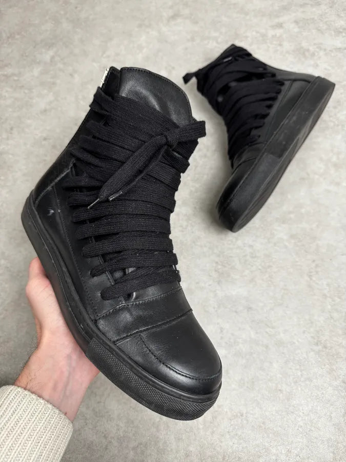 Kris Van Assche Black Megalaced High Leather Sneakers sYHTnjw 0