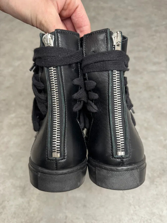 Kris Van Assche Black Megalaced High Leather Sneakers sYHTnjw 4