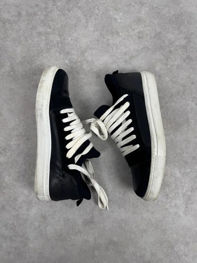 Kris Van Assche Black Megalaced Leather Sneakers OVvDuVy 3